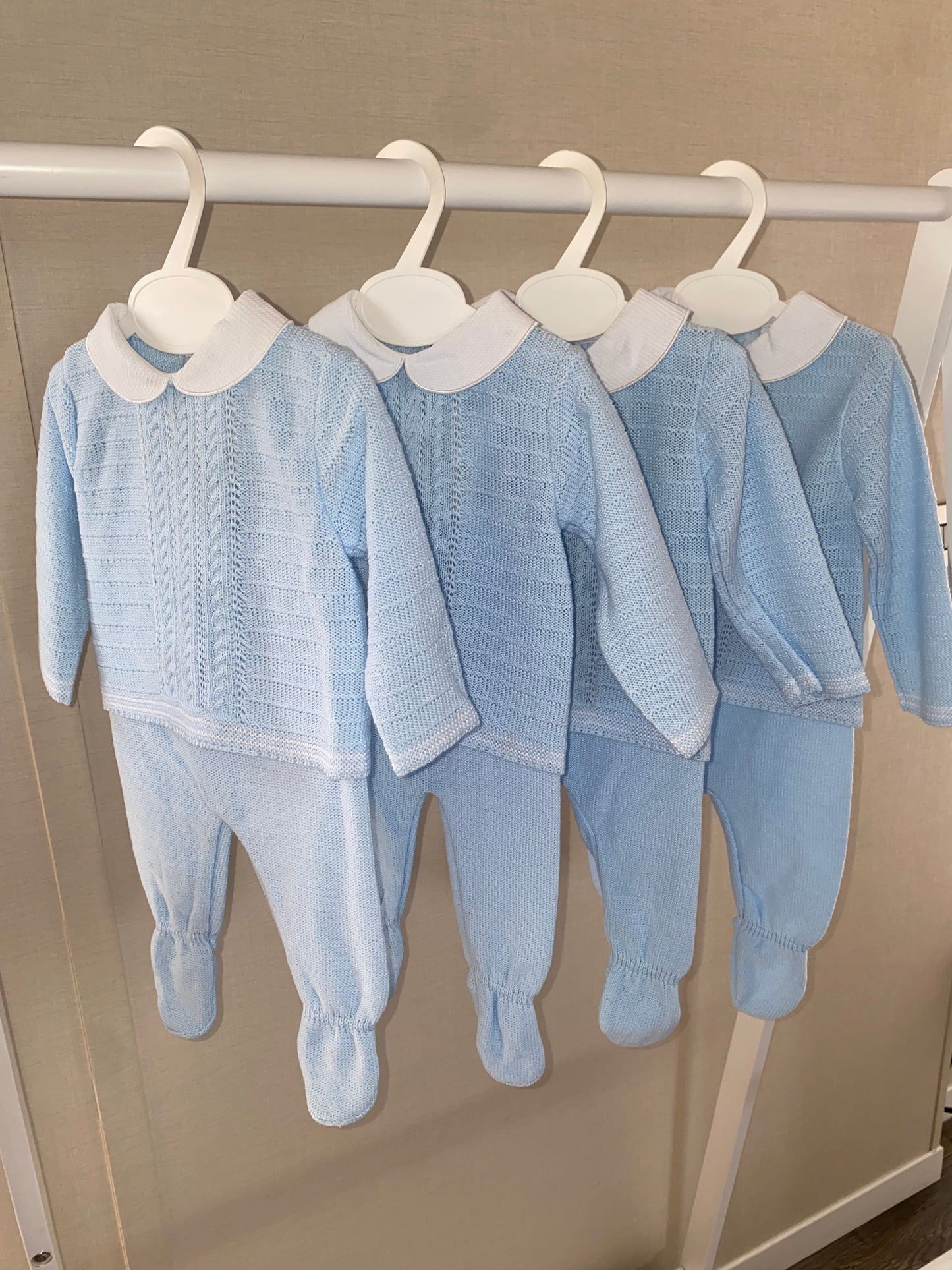 Traditional baby blue coming home outfit