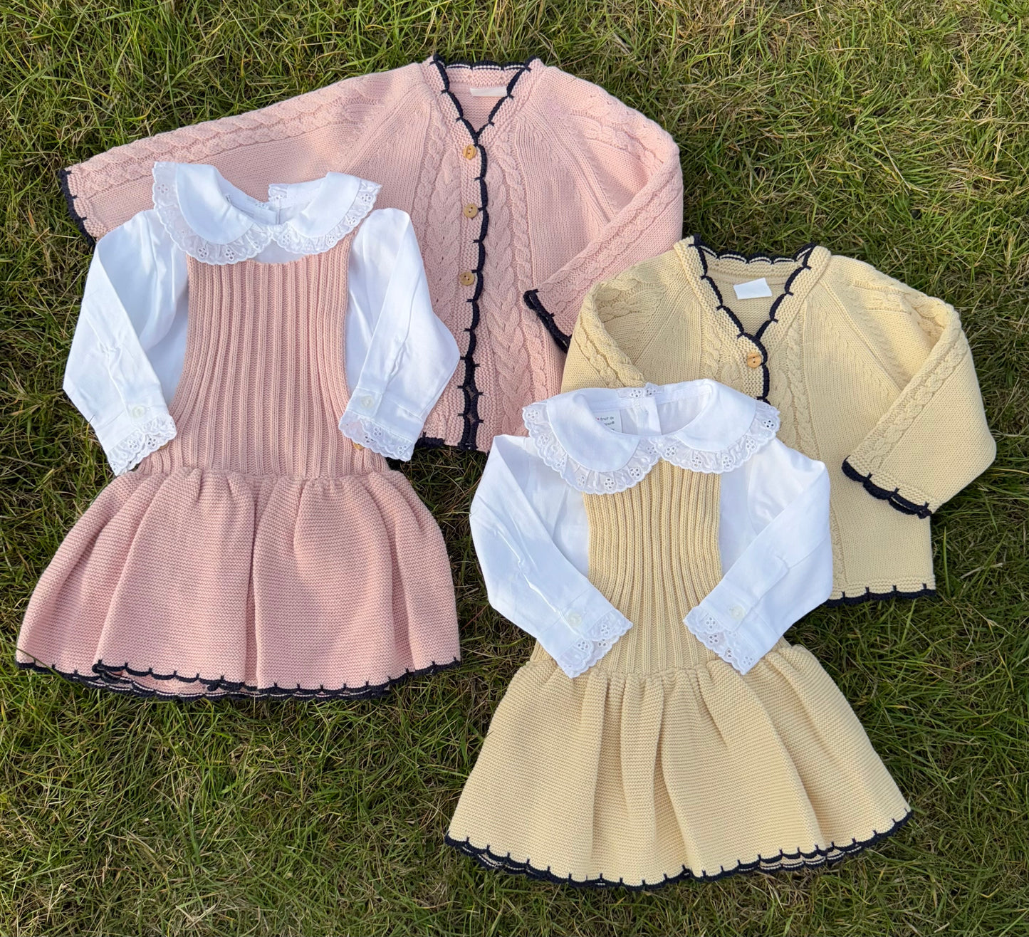 Spanish style knitted baby dress set