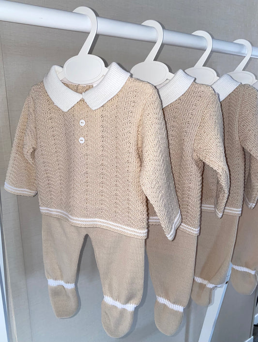 Luxury knitted baby two piece set