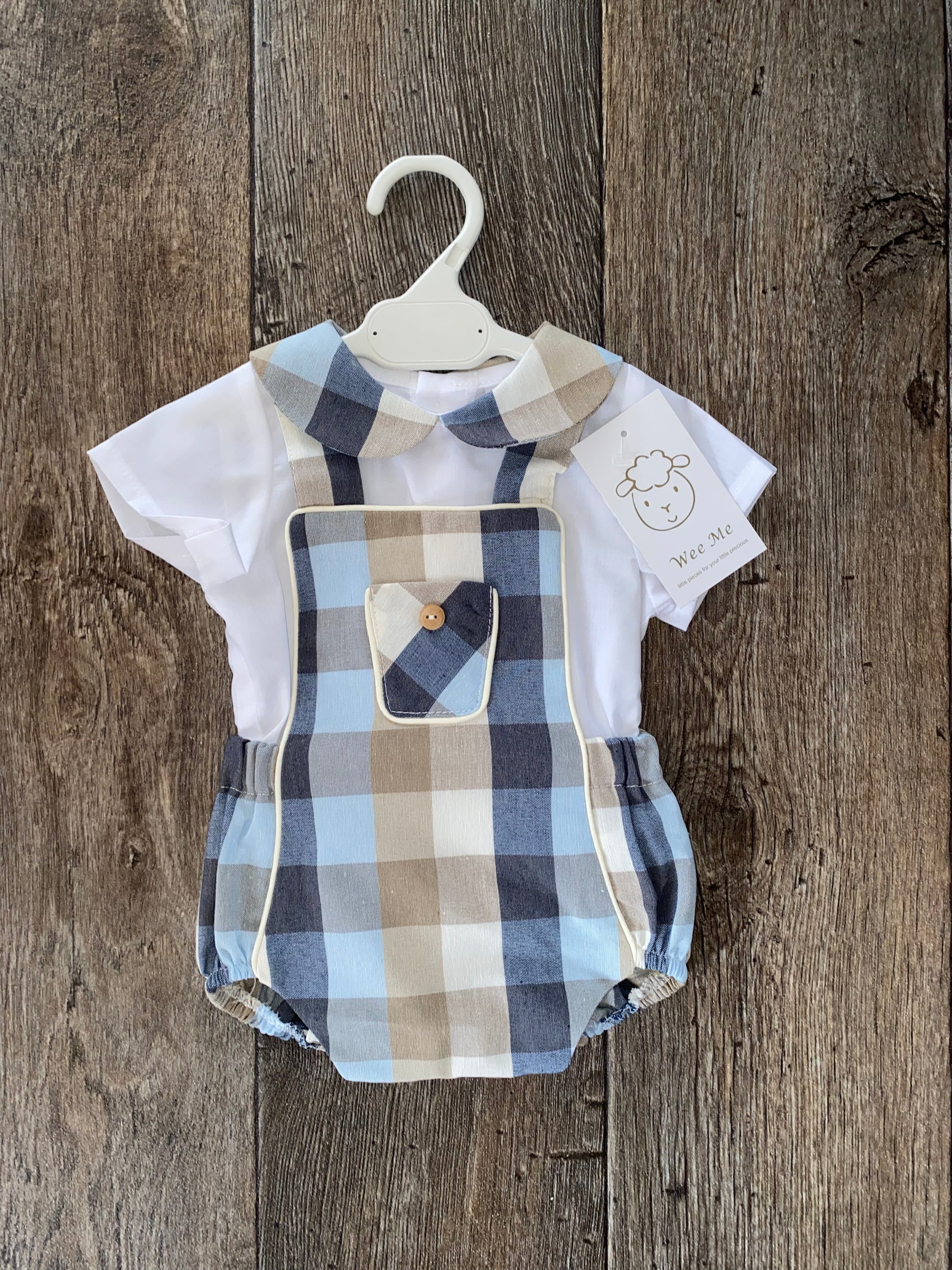 Classic summer baby boy Wee Me occasion romper