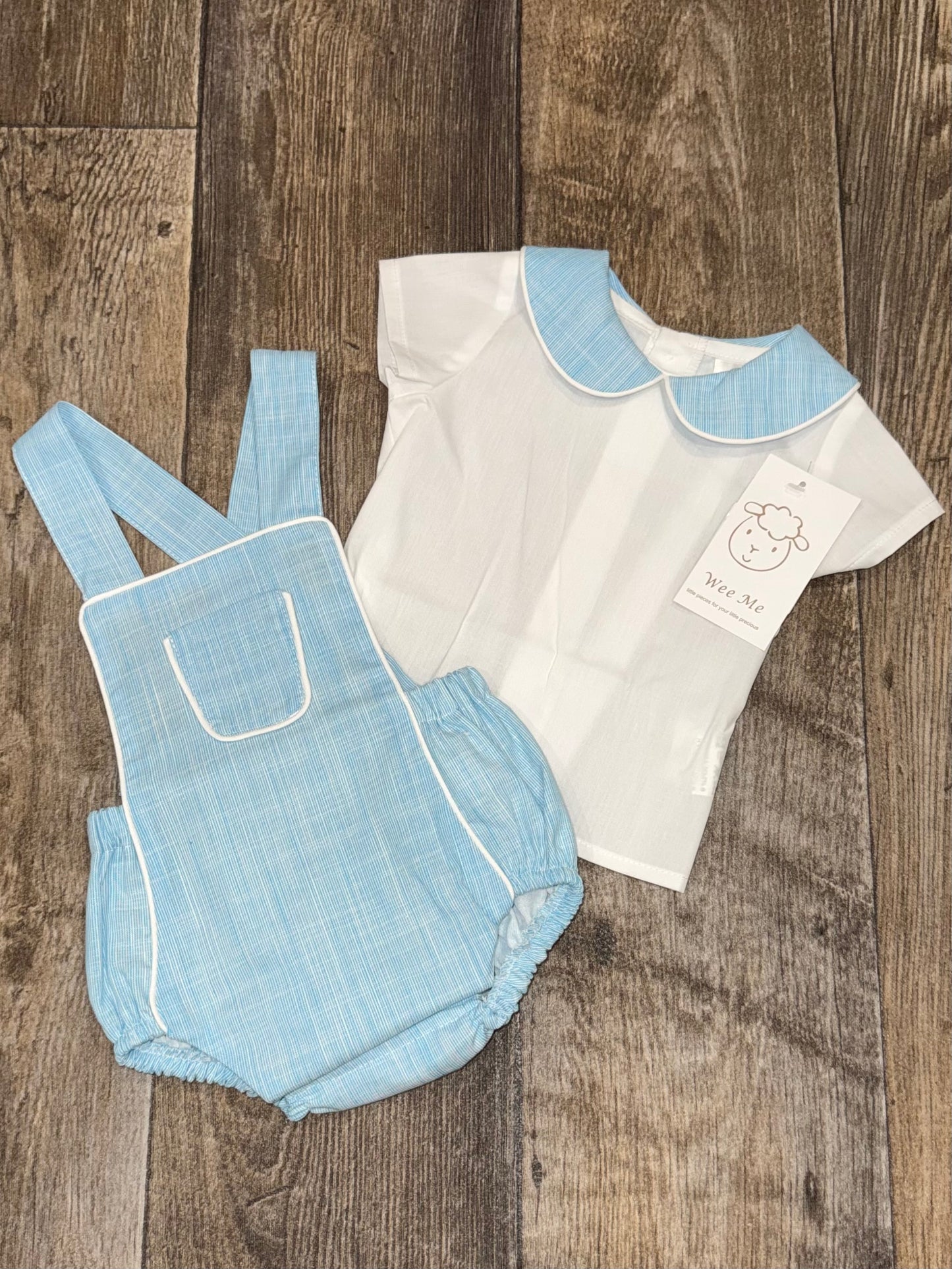 Traditional wee me blue Spanish style baby summer outfit