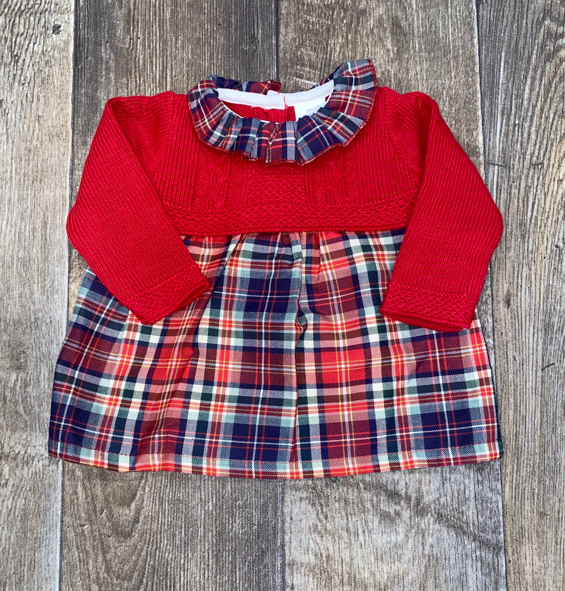 Traditional baby girl festive tartan dress