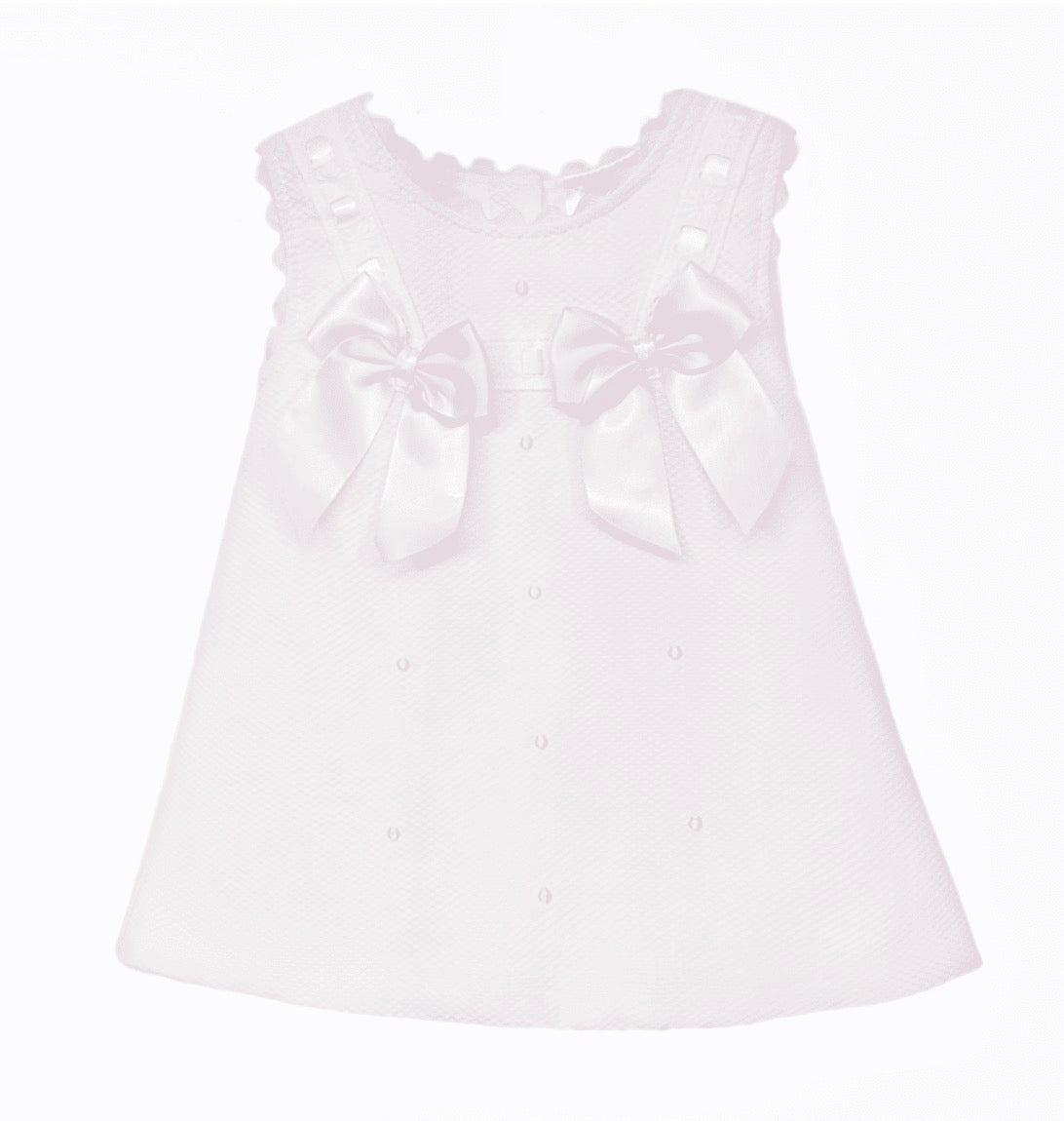 Wee Me baby girls waffle pattern a line dress in pink