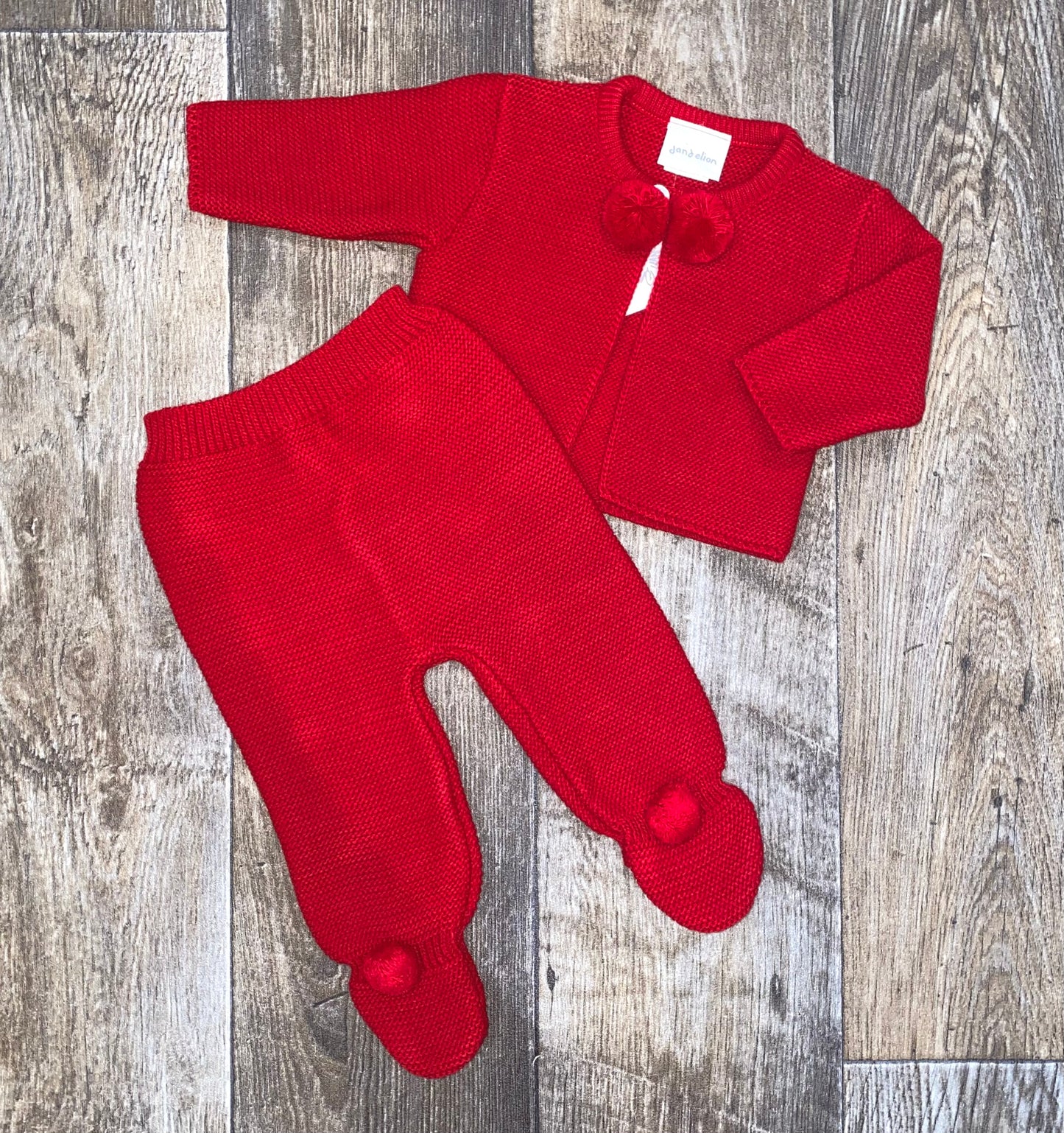 red Soft knit Spanish baby clothing set for newborns