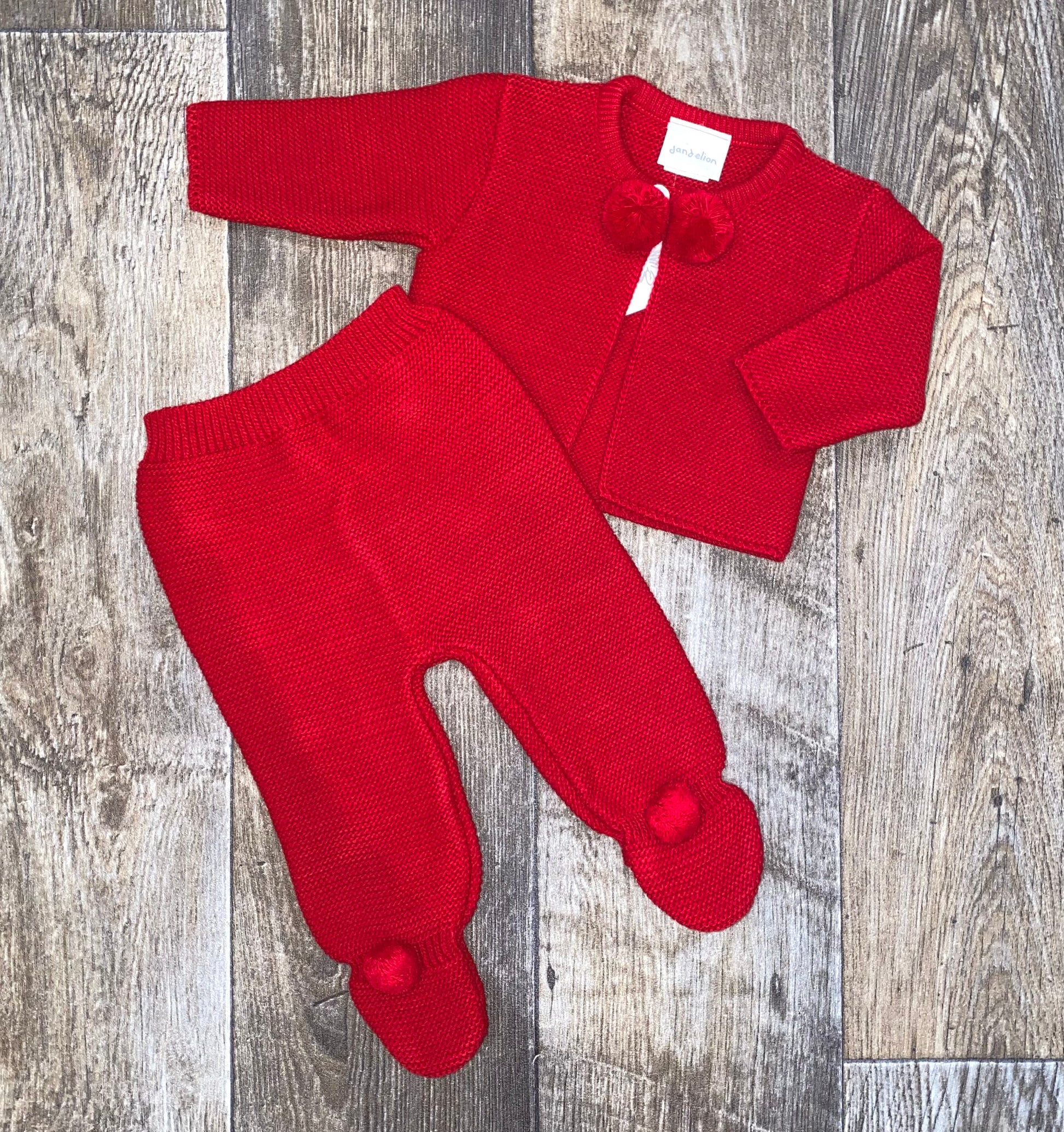 red Soft knit Spanish baby clothing set for newborns