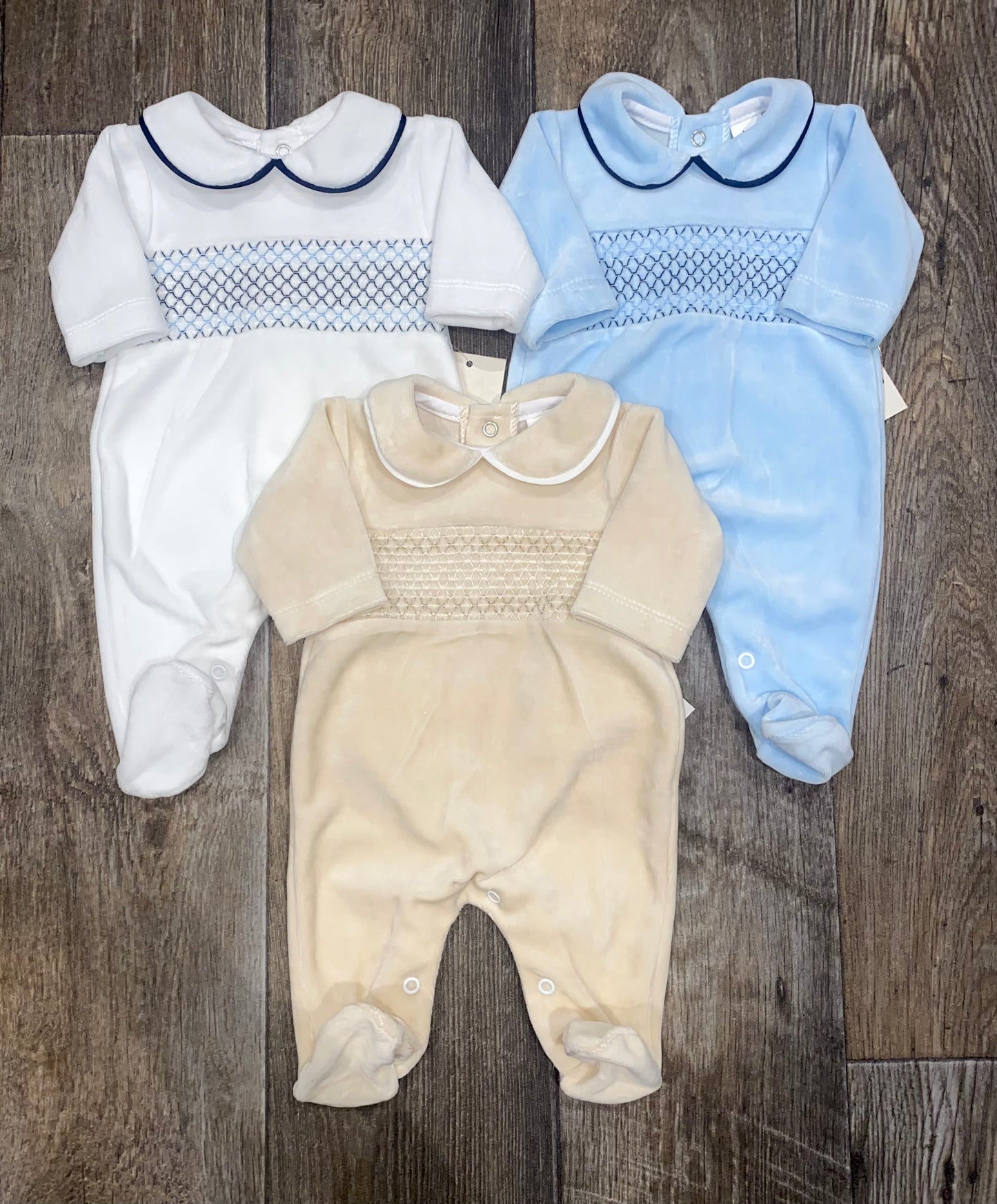 Classic spanish velour baby babygrow