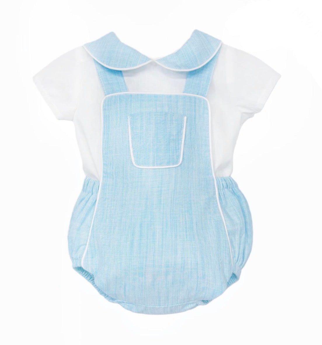 Classic wee me baby blue outfit with Peter Pan collar